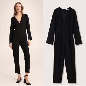 NWT MANGO Fluid jumpsuit with metallic applique